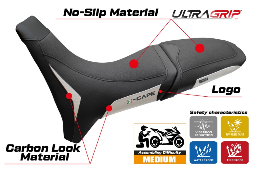 Rivestimento sella compatibile - Moto Morini X-Cape 650 2021-2026 - mod Reno Ultragrip