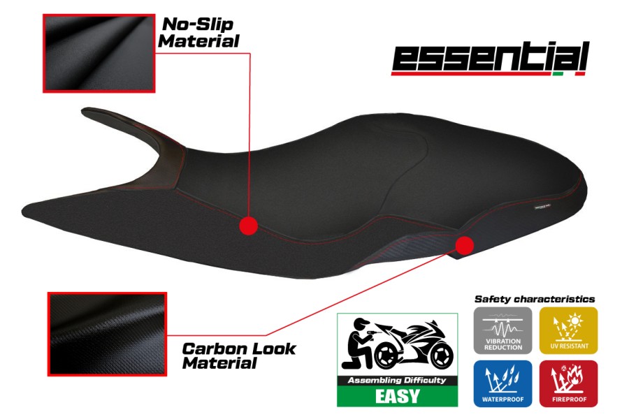 Housse de selle compatible Ducati Super Sport (17-24) modèle Essential