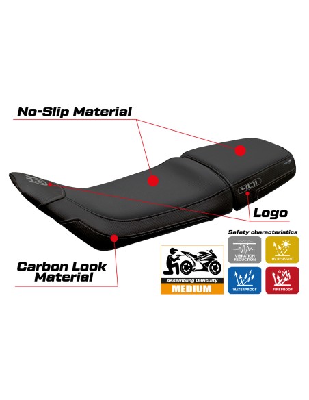 Funda de asiento compatible - Husqvarna Svartpilen 401 2018 - 2023 - mod Solna