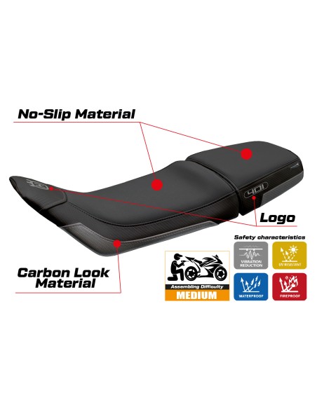 Housse de selle compatible - Husqvarna Svartpilen 401 2018-2019 - mod Solna