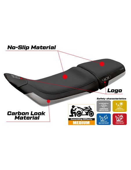 Funda de asiento compatible - Husqvarna Svartpilen 401 2018 - 2023 - mod Solna