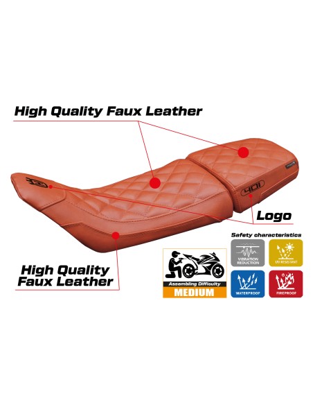 Seat cover compatible - Husqvarna Svartpilen 401 2018 - 2023 - mod Solna vintage