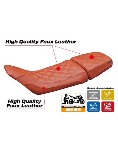 Funda de asiento compatible - Husqvarna Svartpilen 401 2018 - 2023 - mod Solna vintage