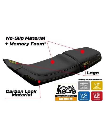 Rivestimento sella compatibile - Husqvarna Svartpilen 401 2018-2019 - mod Solna Comfort System
