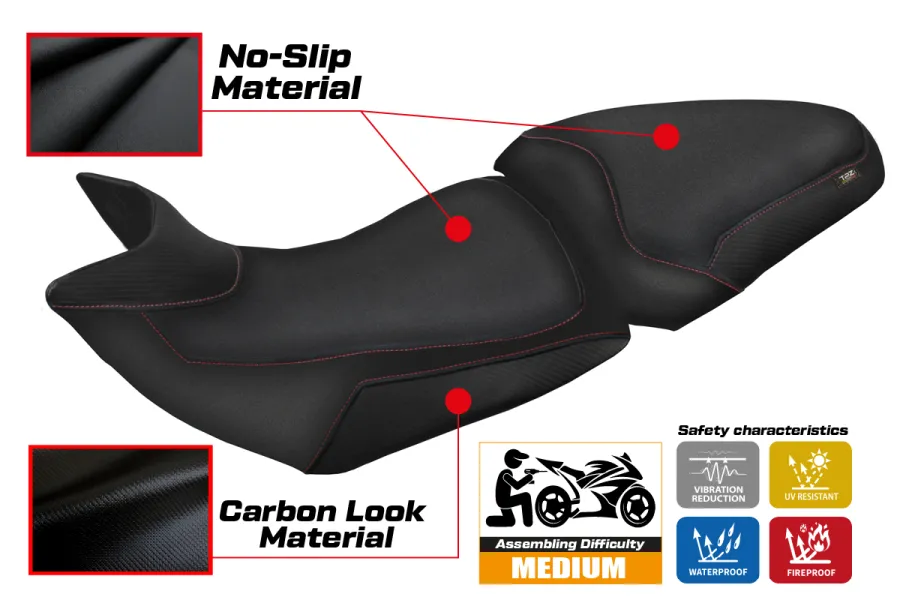 Funda de asiento compatible con Ducati Multistrada 1200-1260 (15-20) modelo Essential