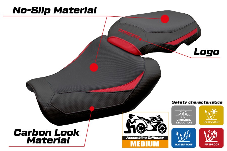 Funda de asiento compatible - Yamaha Tracer 9/9 GT 2025-2026 - mod Ness