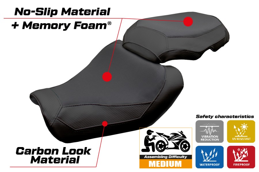 Housse de selle compatible - Yamaha Tracer 9/9 GT 2025-2026 - mod Ness Comfort System