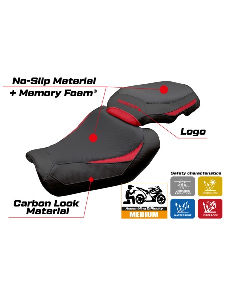 Funda de asiento compatible - Yamaha Tracer 9/9 GT 2025 - mod Ness Comfort System
