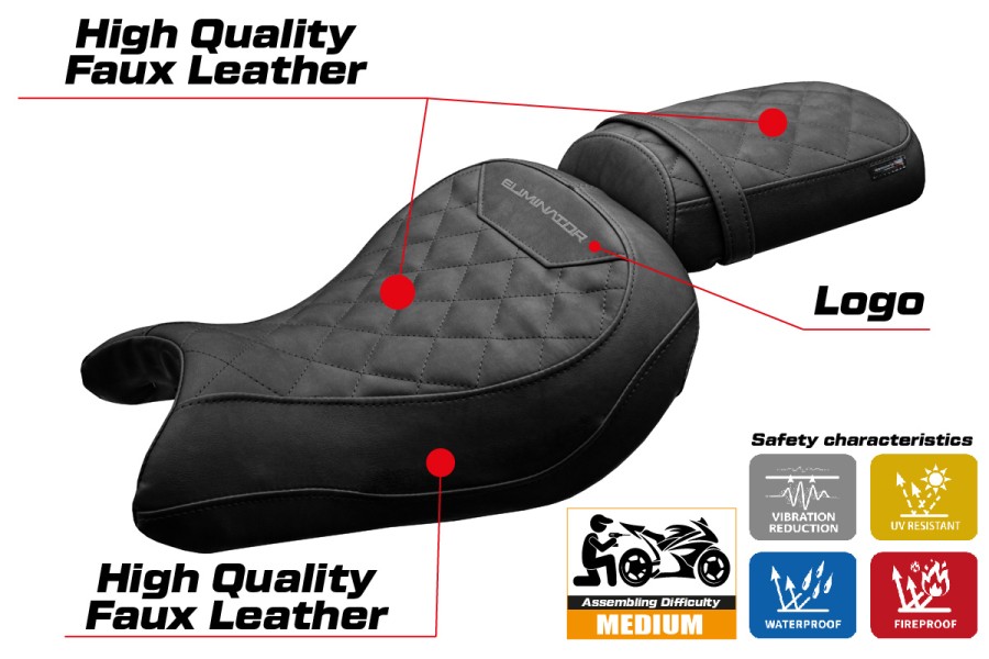 Seat cover compatible - Kawasaki Eliminator 500 2024-2026 - mod Mutsu