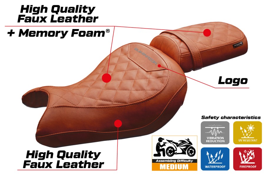 Funda de asiento compatible - Kawasaki Eliminator 500 2024-2026 - mod Mutsu Comfort System