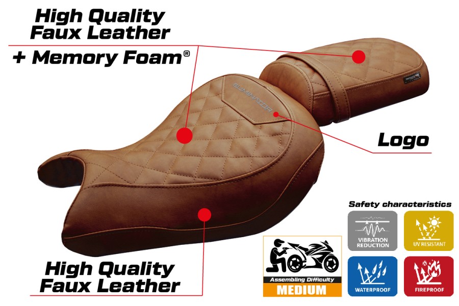 Rivestimento sella compatibile - Kawasaki Eliminator 500 2024-2026 - mod Mutsu Comfort System