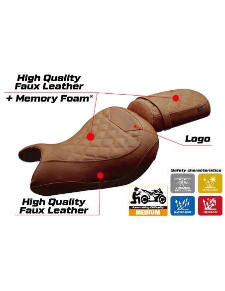 Funda de asiento compatible - Kawasaki Eliminator 500 2024 - 2025 - mod Mutsu Comfort System