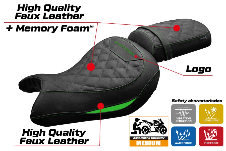 Rivestimento sella compatibile - Kawasaki Eliminator 500 2024-2026 - mod Mutsu Comfort System