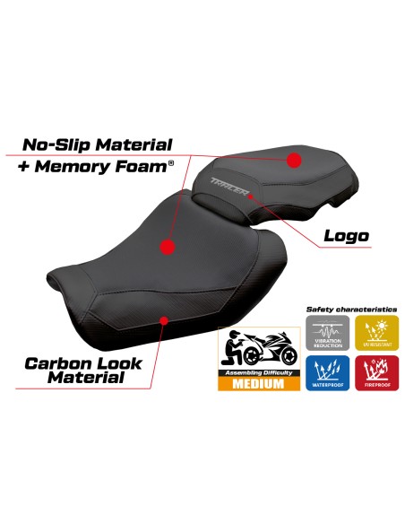 Funda de asiento compatible - Yamaha Tracer 9/9 GT 2025 - mod Ness Heating Comfort System