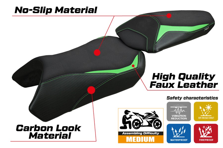 Rivestimento sella compatibile - Kawasaki Ninja 1100 SX 2025-2026 - mod Geisha