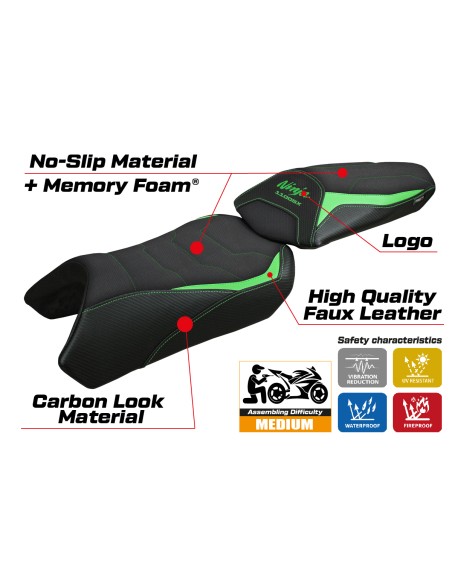 Rivestimento sella compatibile - Kawasaki Ninja 1100 SX 2025-2026 - mod Geisha Comfort System