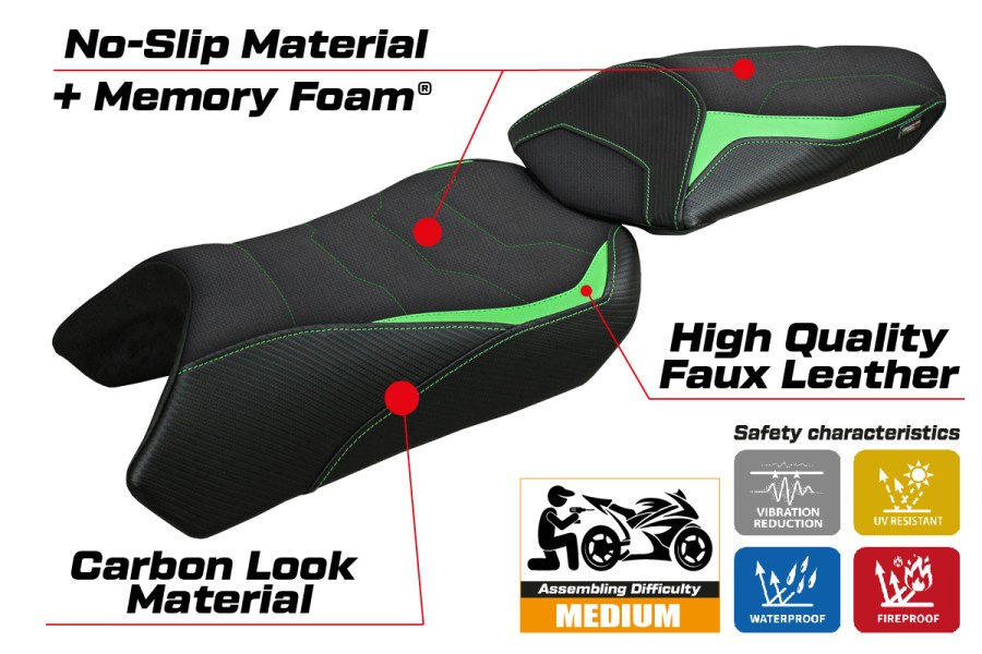 Sitzbezug kompatibel - Kawasaki Ninja 1100 SX 2025-2026 - mod Geisha Comfort System