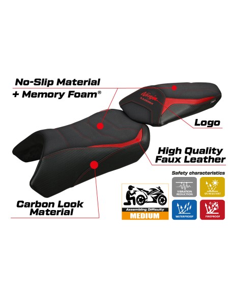 Housse de selle compatible- Kawasaki Ninja 1100 SX 2025 - mod Geisha Comfort System