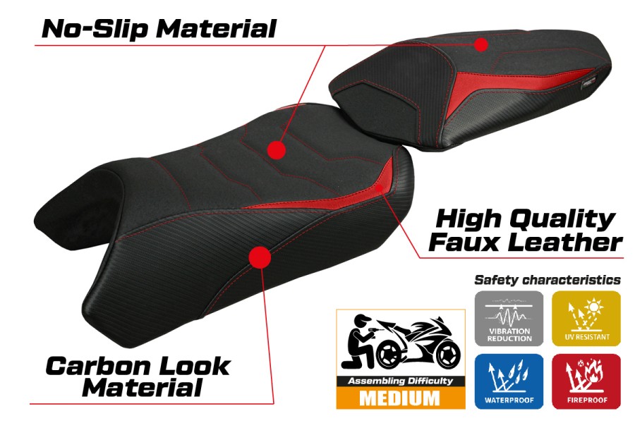 Housse de selle compatible - Kawasaki Ninja 1100 SX 2025-2026 - mod Geisha Ultragrip