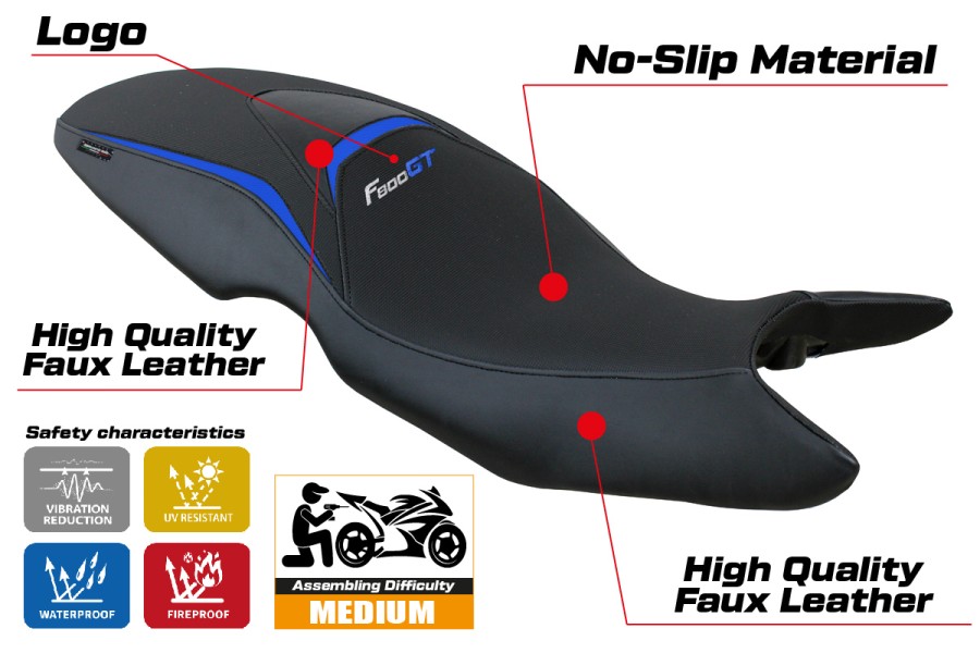 Housse de selle compatible - BMW F 800 GT 2012-2016 - mod Tallin