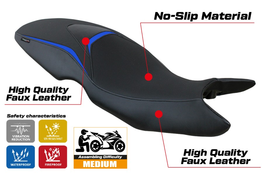 Seat cover compatible - BMW F 800 GT 2012-2016 - mod Tallin