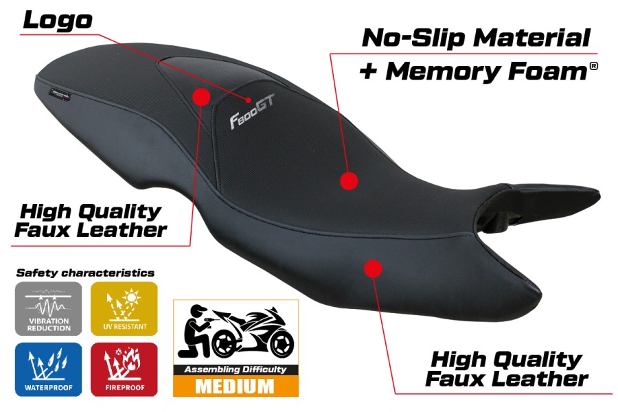 Housse de selle compatible - BMW F 800 GT 2012-2016 - mod Tallin Comfort System