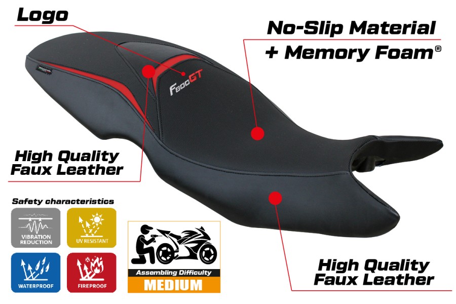Seat cover compatible - BMW F 800 GT 2012-2016 - mod Tallin Comfort System