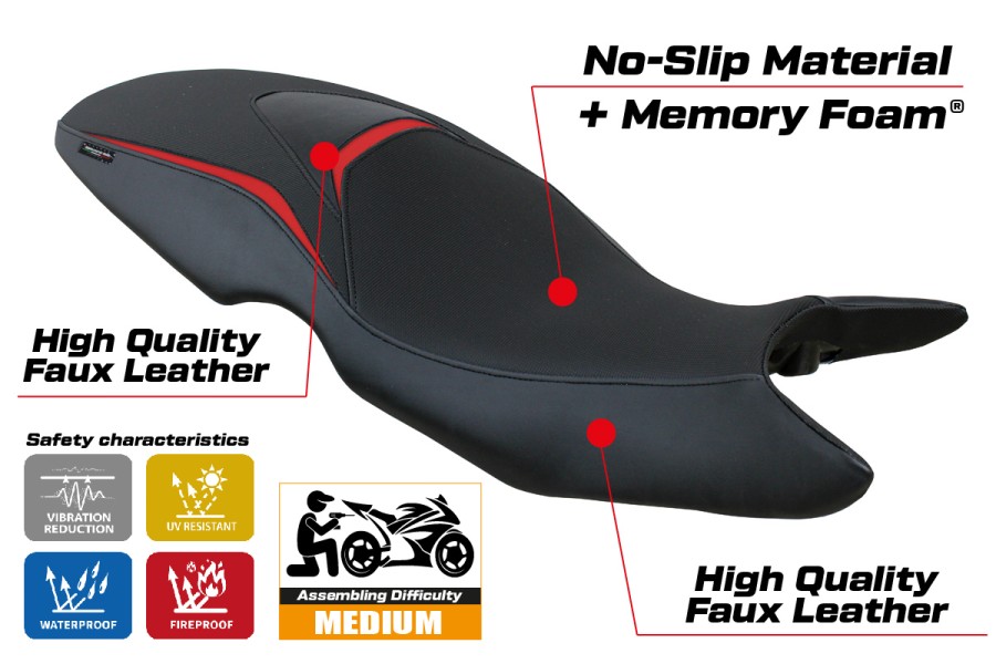 Funda de asiento compatible - BMW F 800 GT 2012-2016 - mod Tallin Comfort System