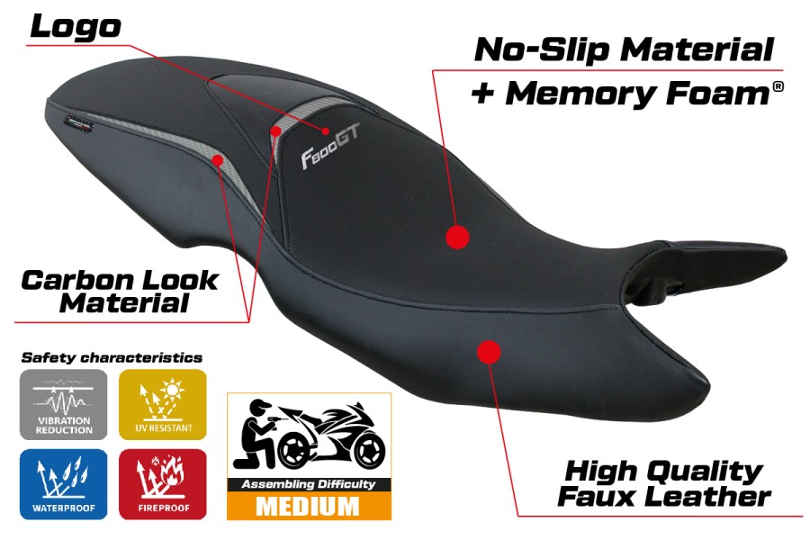 Rivestimento sella compatibile - BMW F 800 GT 2012-2016 - mod Tallin Comfort System