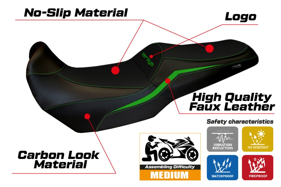 Funda de asiento compatible - Kawasaki Versys 1100 2025-2026 - mod Sakata