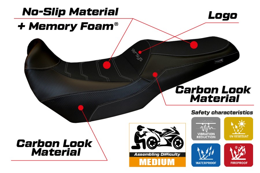 Rivestimento sella compatibile - Kawasaki Versys 1100 2025-2026 - mod Sakata Comfort System
