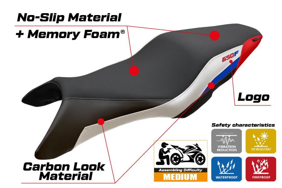 Funda de asiento compatible - Honda CB 650 F 2014-2018 - mod Oita Comfort System