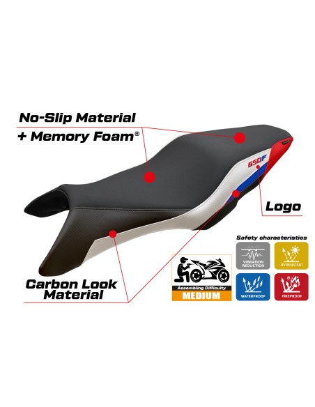 Seat cover compatible - Honda CB 650 F 2014-2018 - mod Oita Comfort System