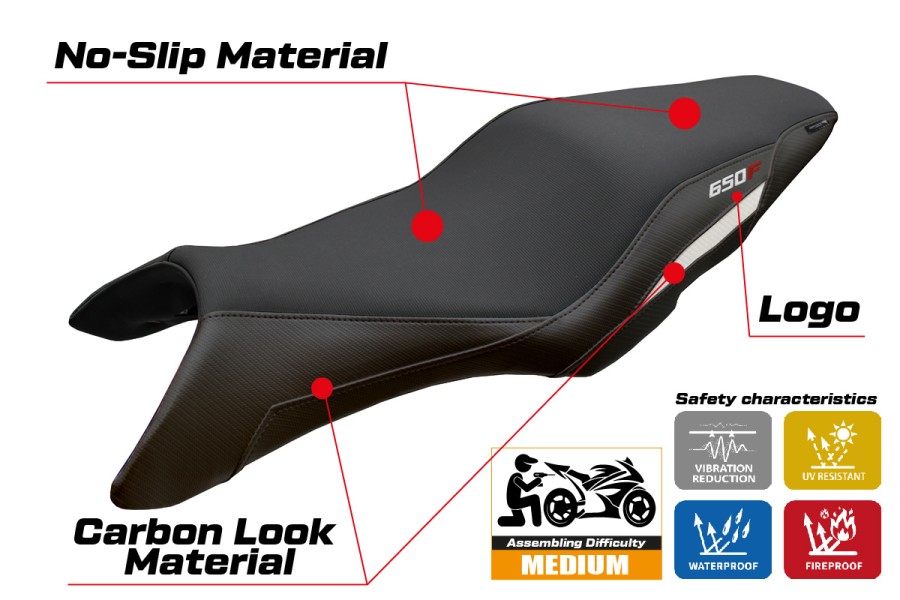Housse de selle compatible - Honda CBR 650 F 2014-2018 - mod Oita