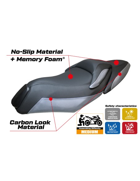 Seat cover compatible - Kymco XCITING 400 S 2019-2024 - mod Yunlin Comfort System