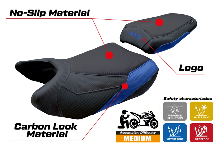 Funda de asiento compatible - QJ Motor SRT 800 X / S / SX 2023-2025 - mod Wuhai