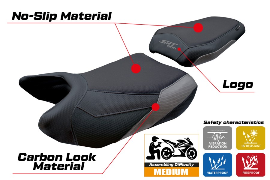 Seat cover compatible - QJ Motor SRT 800 X / S / SX 2023-2025 - mod Wuhai