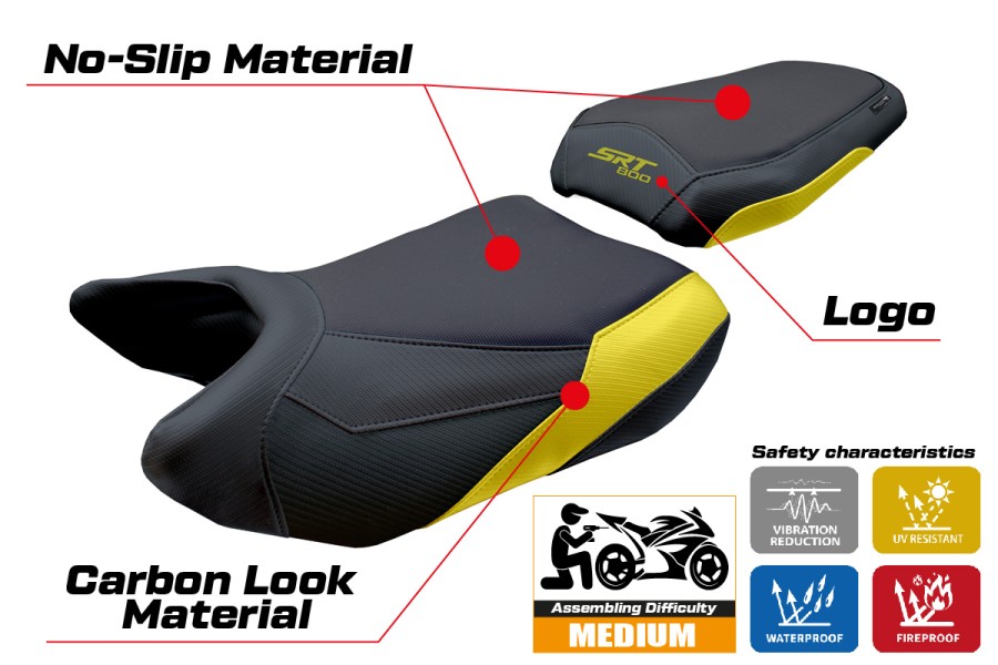 Funda de asiento compatible - QJ Motor SRT 800 X / S / SX 2023-2025 - mod Wuhai