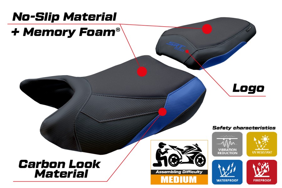 Seat cover compatible - QJ Motor SRT 800 X / S / SX 2023-2025 - mod Wuhai Comfort System