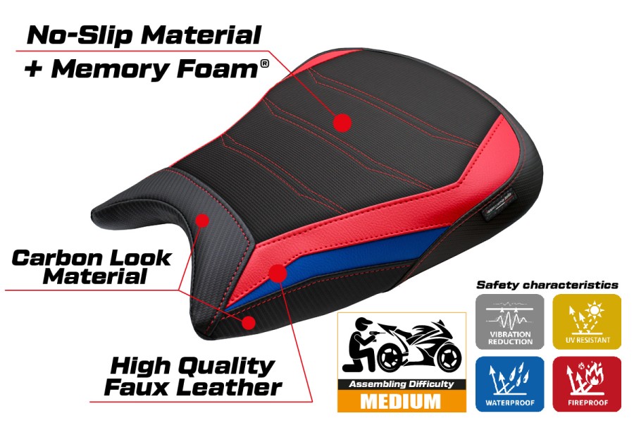 Funda de asiento compatible - BMW M 1000 RR 2023-2026 - mod Melk Comfort System