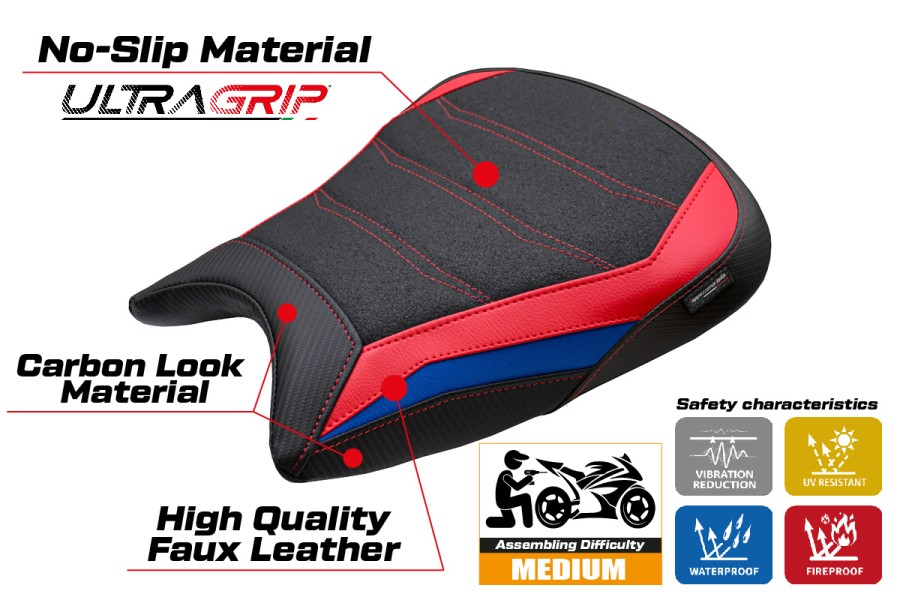 Housse de selle compatible - BMW M 1000 RR 2023-2026 - mod Melk Ultragrip