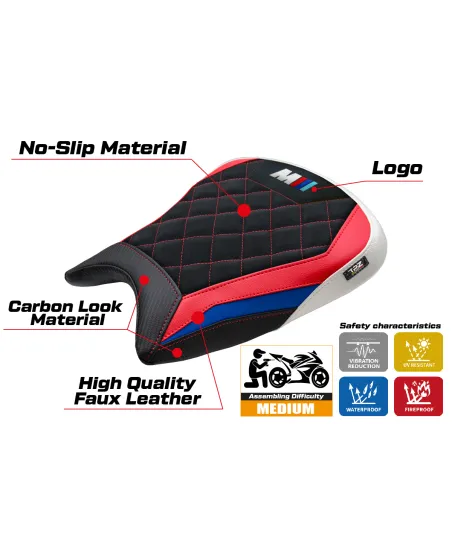Rivestimento sella compatibile - BMW M 1000 RR 2023-2026 - mod Melk Velvet