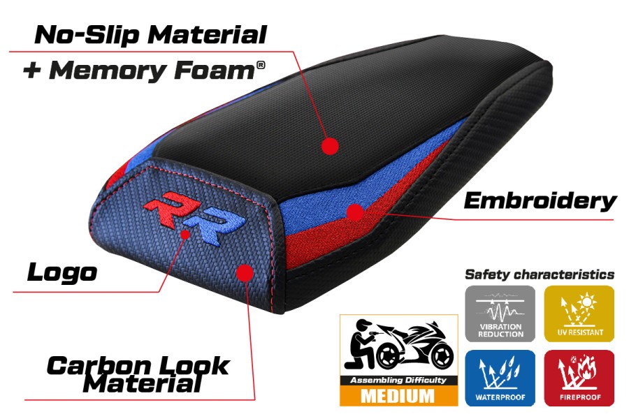 Housse de selle compatible - BMW M 1000 RR 2023-2026 - mod Riesa Comfort System