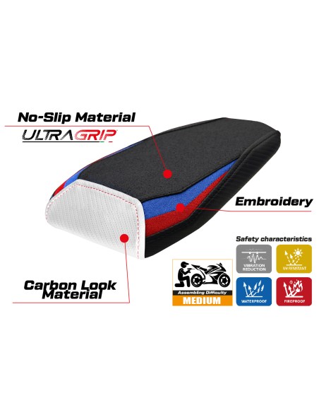 Rivestimento sella compatibile - BMW M 1000 RR 2023-2026 - mod Riesa Ultragrip