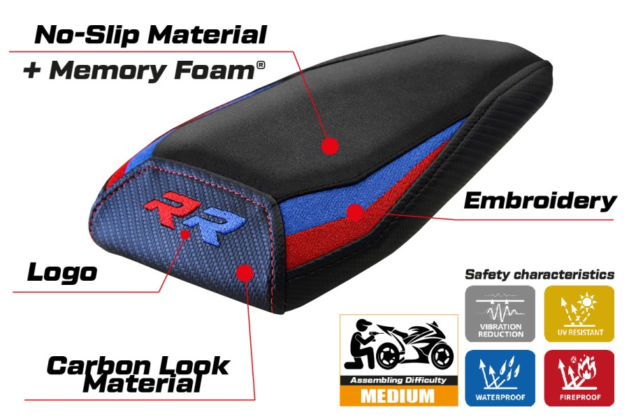Sitzbezug kompatibel - BMW M 1000 RR 2023-2026 - mod Riesa Velvet Comfort System