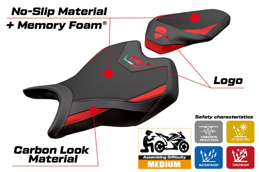 Housse de selle compatible - Ducati Panigale V2 2025 - mod Asia Comfort System