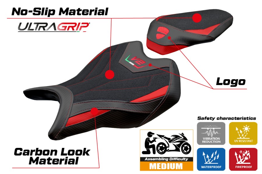 Sitzbezug kompatibel - Ducati Panigale V2 2025 - mod Asia Ultragrip