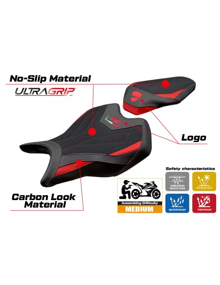 Housse de selle compatible - Ducati Panigale V2 2025 - mod Asia Ultragrip