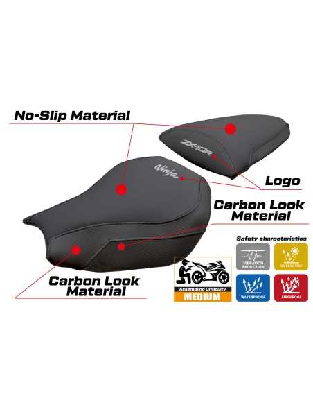 Housse de selle compatible - Kawasaki Ninja ZX 10 R 2006-2007 - mod Goku