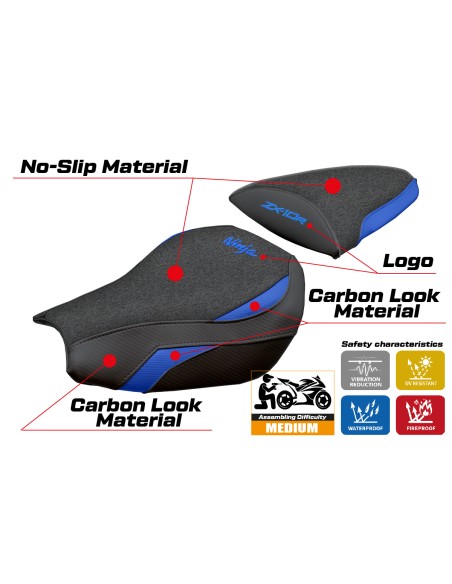 Seat cover compatible - Kawasaki Ninja ZX 10 R 2006-2007 - mod Goku Ultragrip